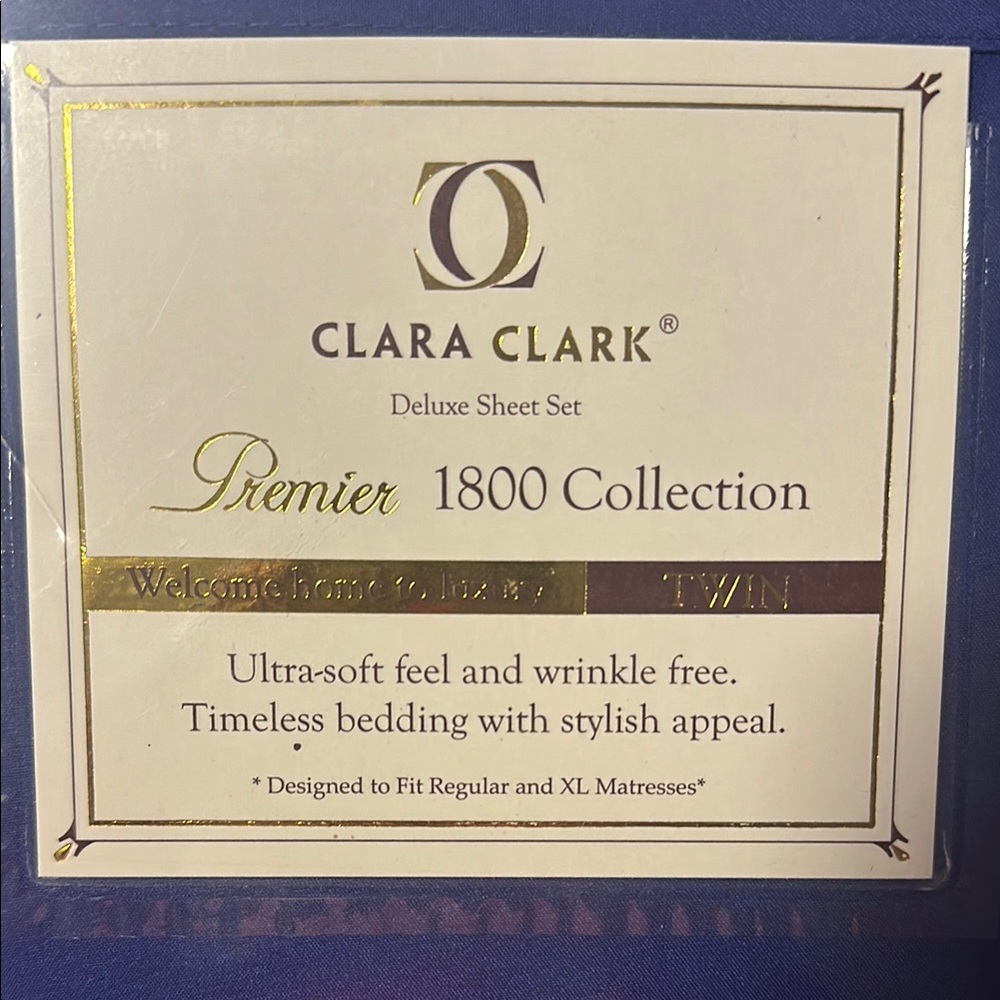 Clara Clark Deluxe Twin Sheet Set in Royal Blue